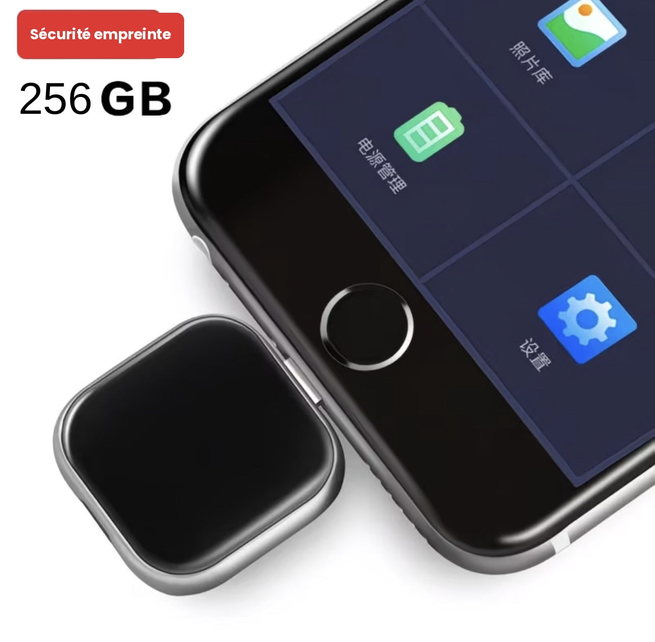 Disque dur 256 Go pour iPhone & Android – Sauvegarde instantanée, sans application